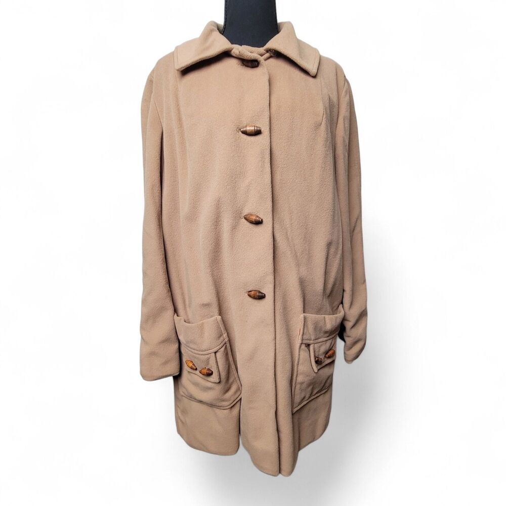 Vintage Susan Lynn Car Coat Golden Beige Light Academia Scandinavian Retro Indie